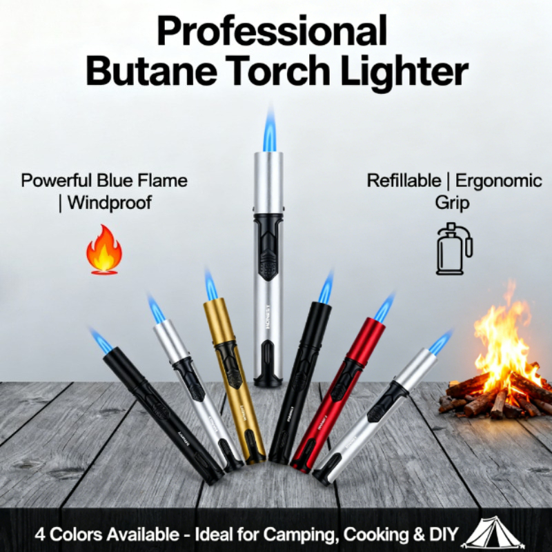 Kitchen Gadgets Men - Metal Pen-Style Torch Lighter - Refillable