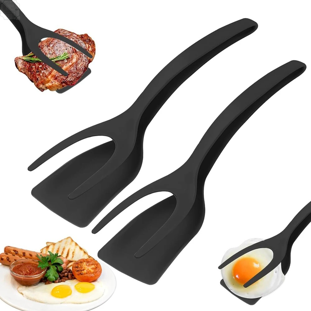 Kitchen Gadgets And Appliances - 2 In 1 Flip Spatula Tongs