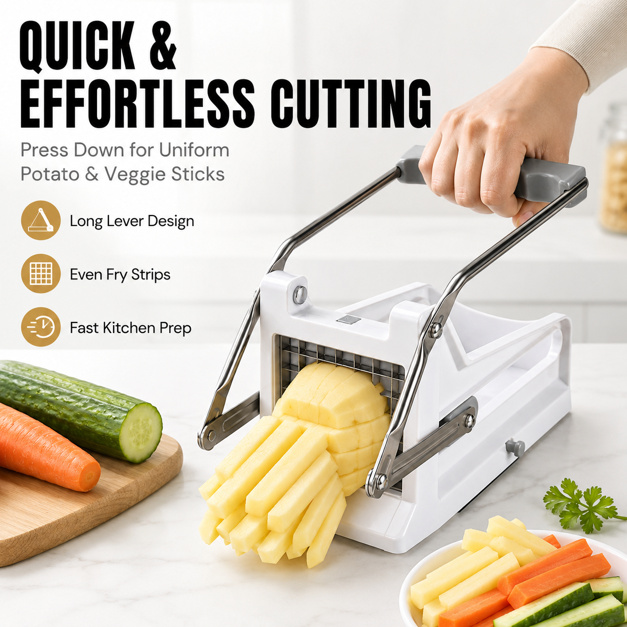French Fry Cutter Stainless St - Kitchen Gadgets Vegetable Cutter recension och pris