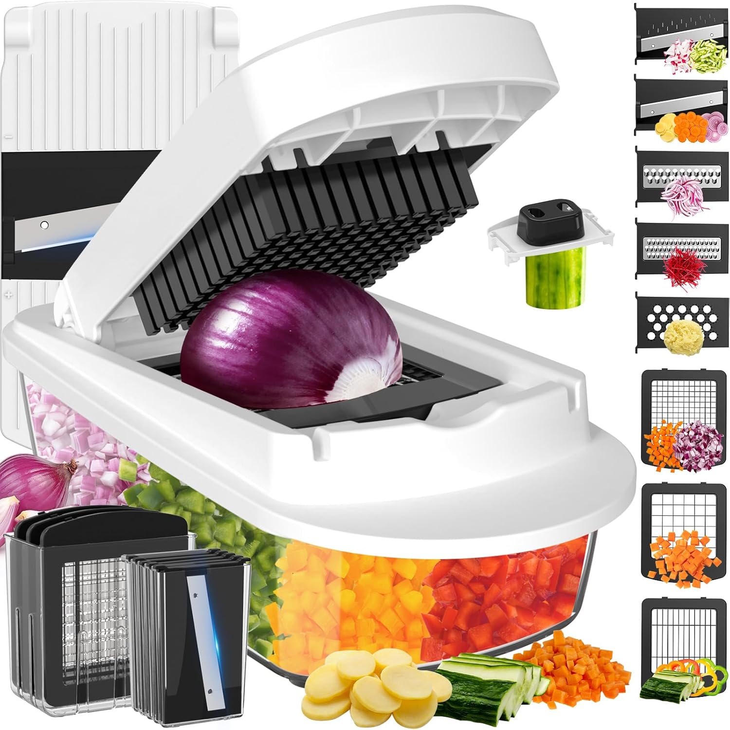 8 Blade All-in-1 Vegetable Cho - Kitchen Gadgets Vegetable Cutter recension och pris