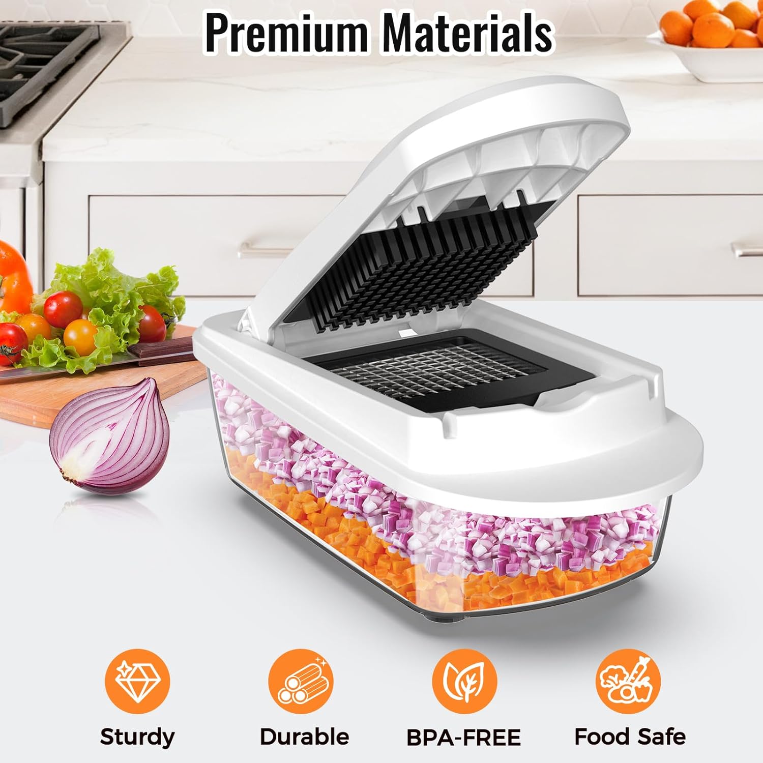 8 Blade All-in-1 Vegetable Cho - Kitchen Gadgets Vegetable Cutter recension och pris