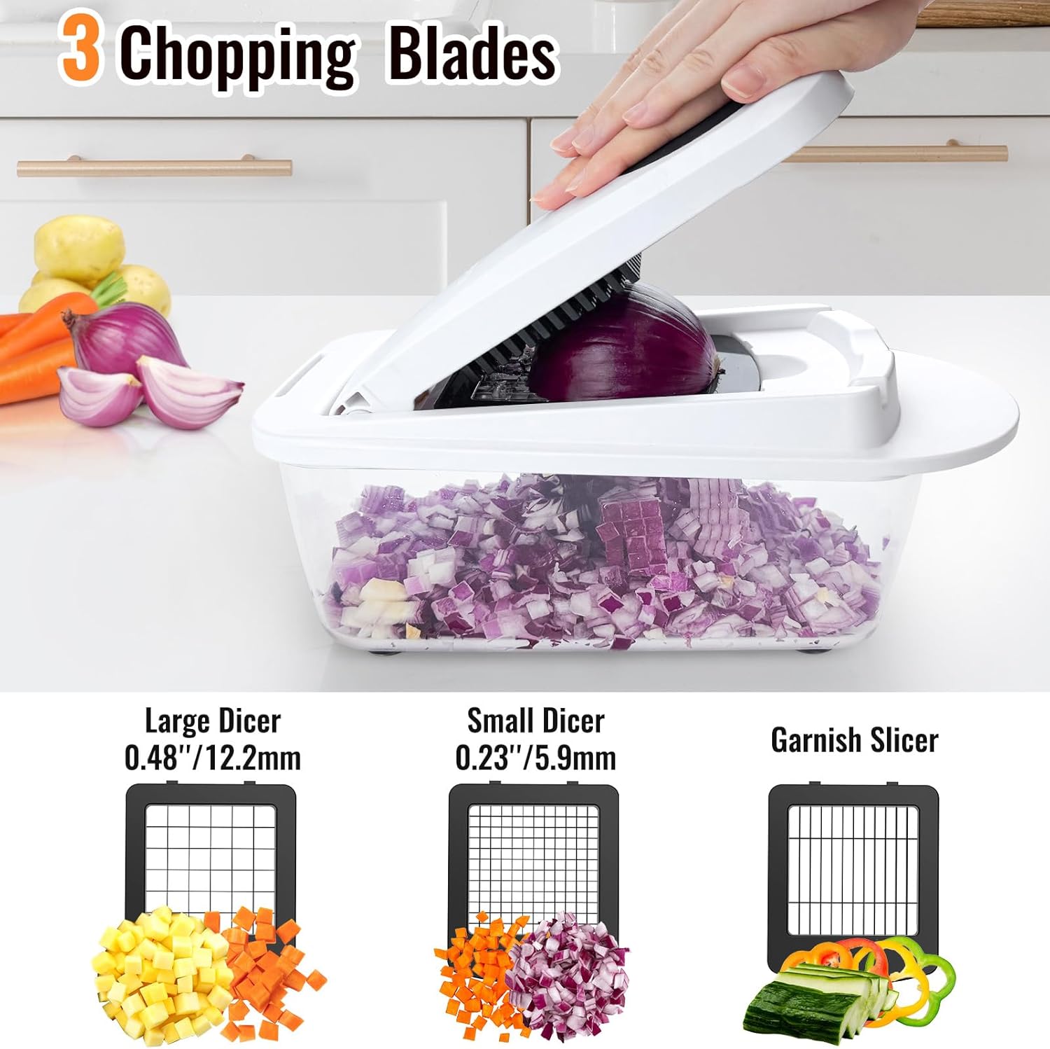 8 Blade All-in-1 Vegetable Cho - Kitchen Gadgets Vegetable Cutter recension och pris