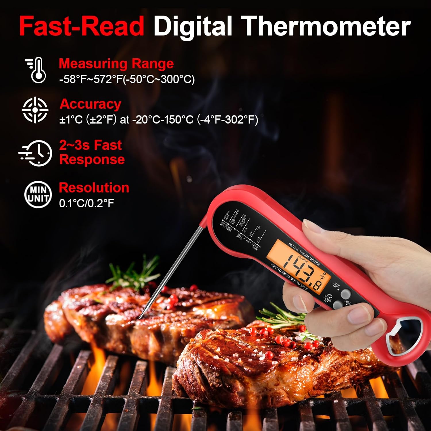 Long Cable Professional Meat T - Instant Read Thermometer recension och pris