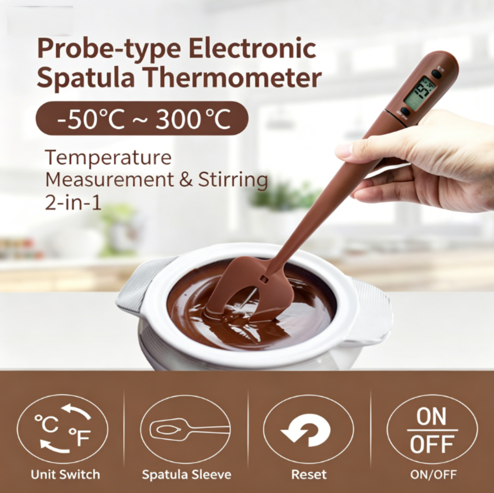 2-in-1 Spatula Thermometer, In - Instant Read Thermometer recension och pris