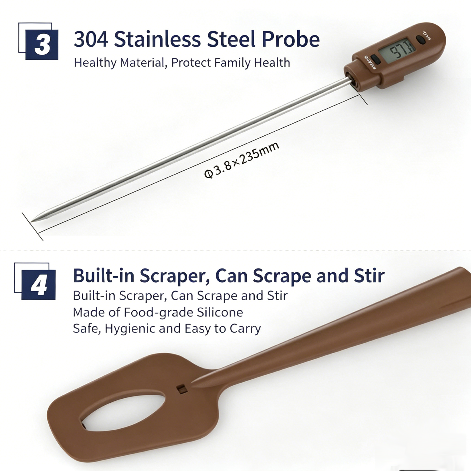 2-in-1 Spatula Thermometer, In - Instant Read Thermometer recension och pris